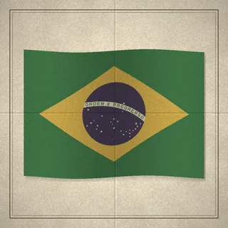 A bandeira do Brasil em estilo de impressão antiga